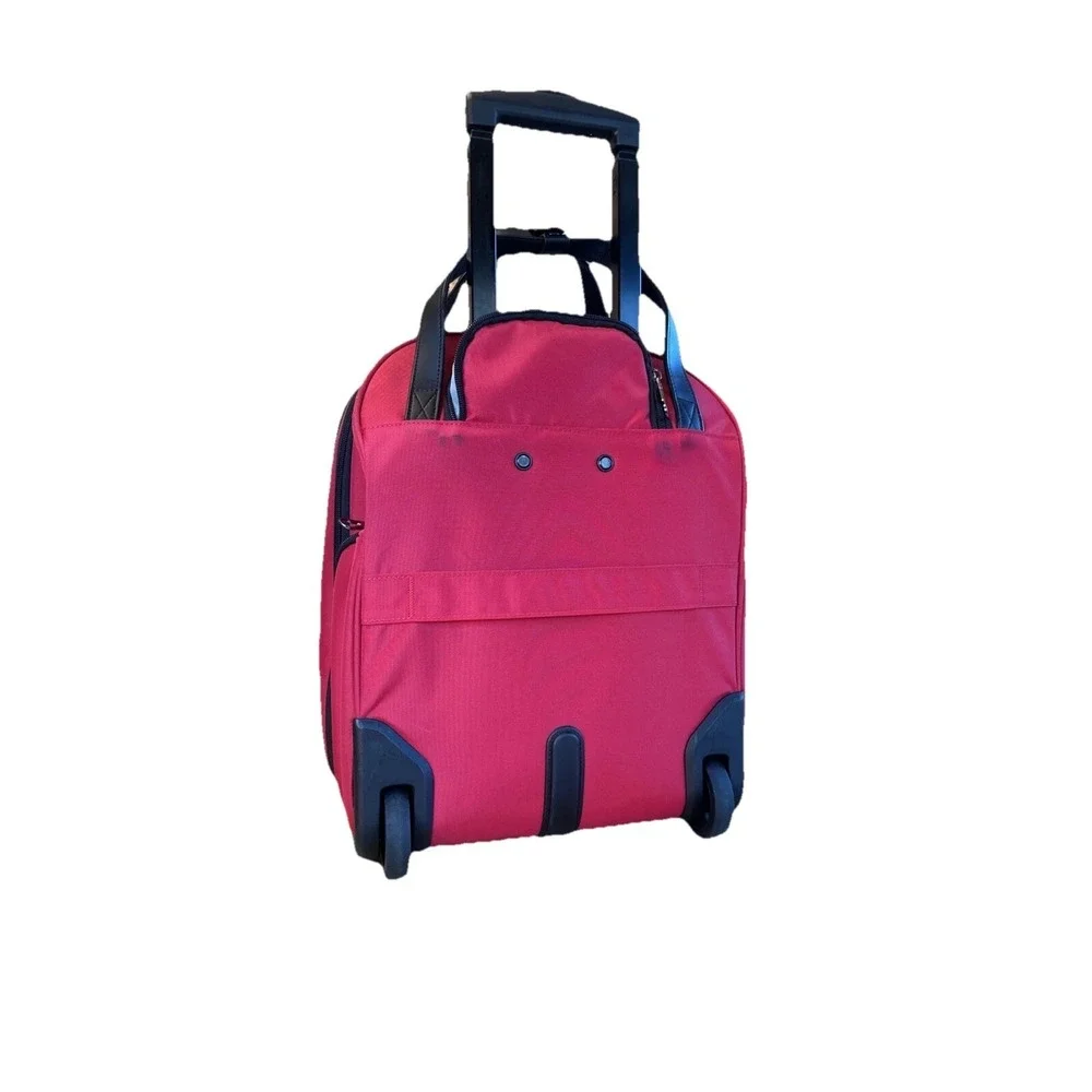 KROSER Carry On Multi-Functional, 16-inch Lightweight Overnight Suitcase - Red